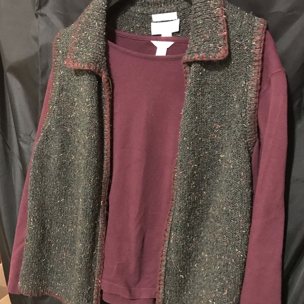 Women’s Christopher and Banks Shirt/Vest set